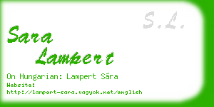 sara lampert business card